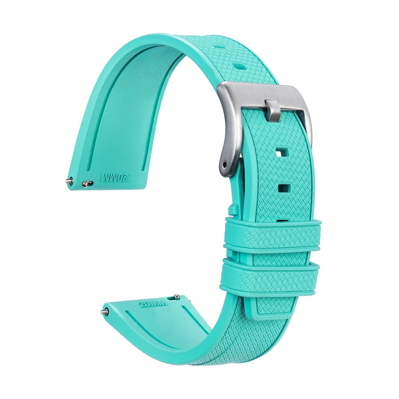 Black Blue FKM Rubber Watch band Herringbone Textured Watch Strap20mm 22mm