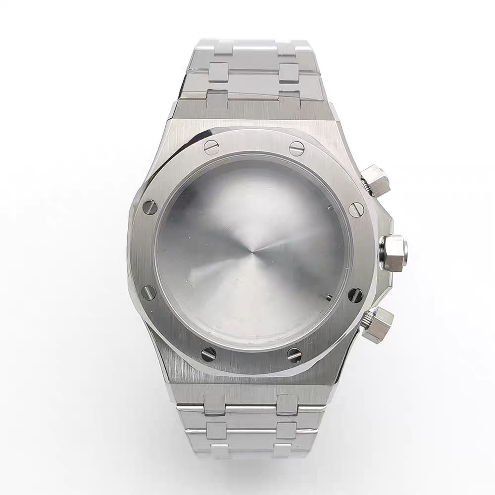316L Steel 41mm VK63 Silver Engineer Watch Case Sapphire Glass Sapphire Glass Fit VK63 Quartz Movement Watch Accessories