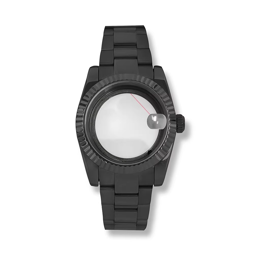 Stainless Steel NH35 Watch Case Log Watch Case Sapphire Black