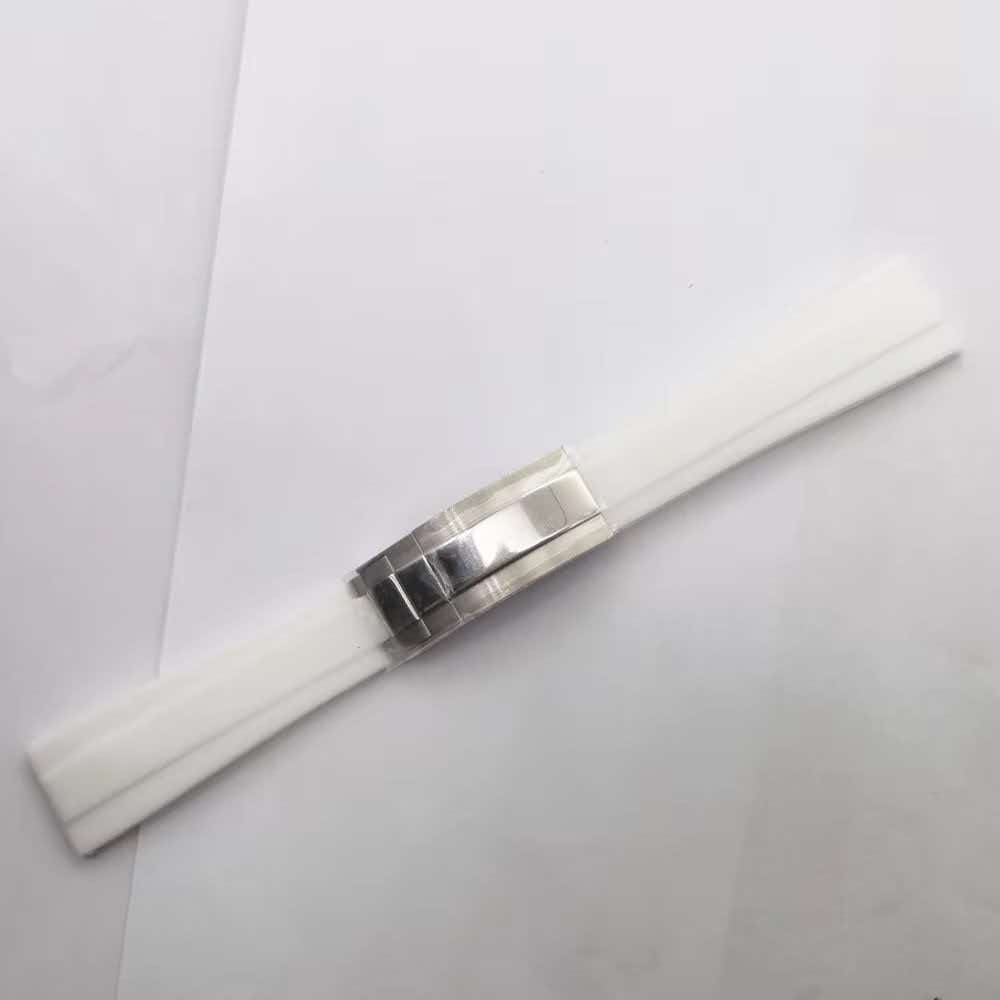 20mm Width Black/Blue/Green Silicone Rubber Strap Watchbands Black/Rose Gold Buckle Watch Spare Parts Accessories