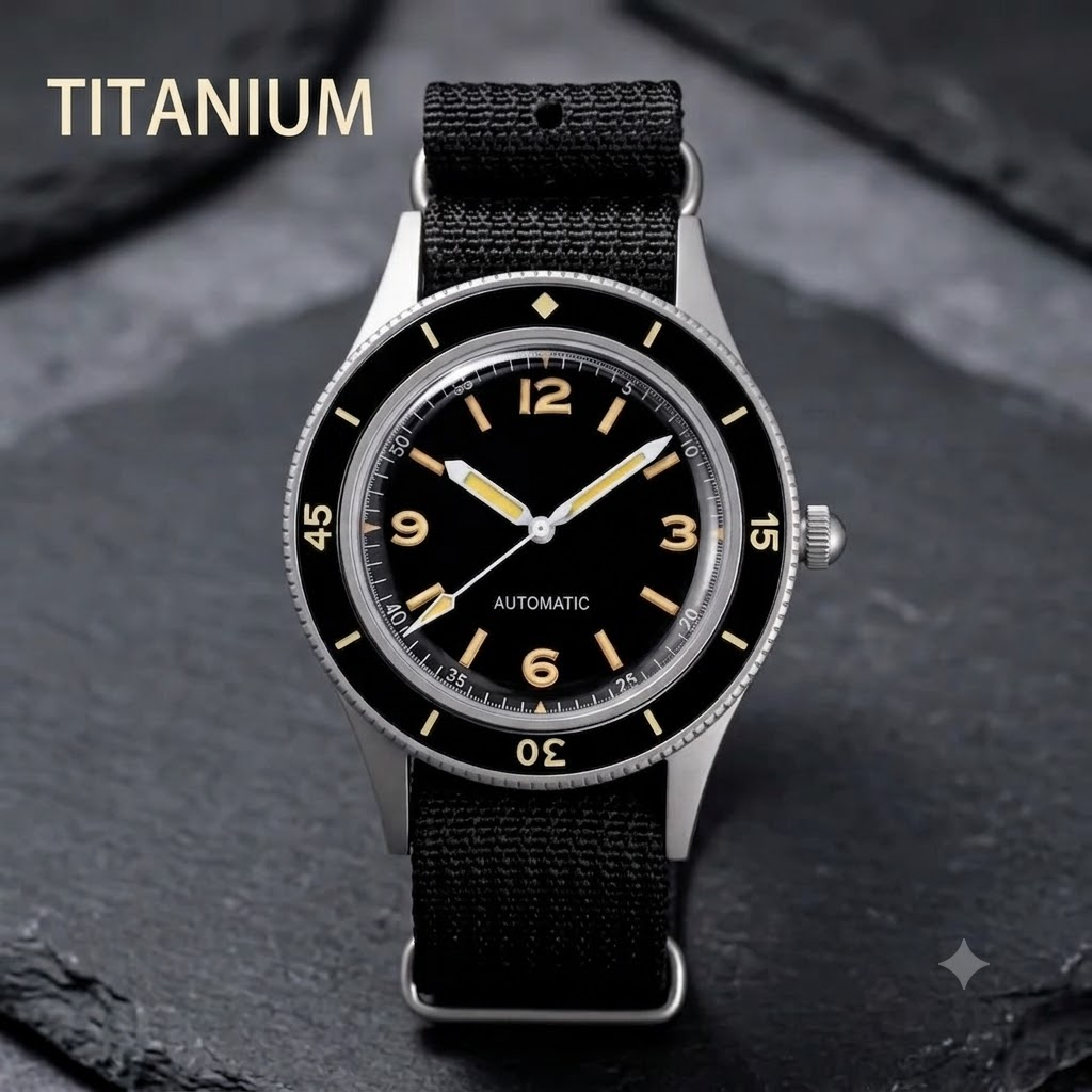 Titanium Fifty Fathoms Mod 40mm Double Domed Sapphire Miyota 8215 Automatic 20ATM Diver