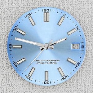 28.5mm double bar date window Watch Dial With Watch Hands Date Just Luminous Sunray Fit NH35 NH36 Watch Faces Automatic Movement - Tandorio Watches