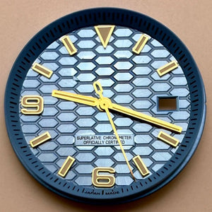 33.8mm NH35 Dial S Logo Gold Sterile Honeycomb Dial Suitable For NH35/NH36 Automatic Movement Vertical Lines Watch Accessories - Tandorio Watches
