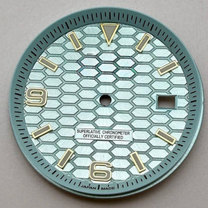 33.8mm NH35 Dial S Logo Gold Sterile Honeycomb Dial Suitable For NH35/NH36 Automatic Movement Vertical Lines Watch Accessories - Tandorio Watches