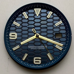 33.8mm NH35 Dial S Logo Gold Sterile Honeycomb Dial Suitable For NH35/NH36 Automatic Movement Vertical Lines Watch Accessories - Tandorio Watches