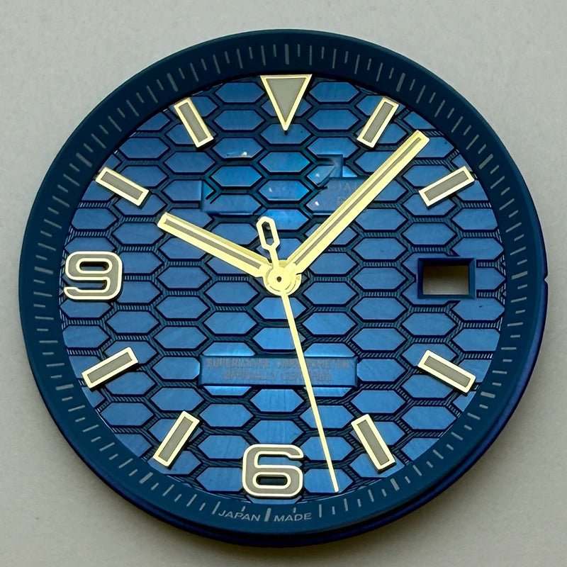 33.8mm NH35 Dial S Logo Gold Sterile Honeycomb Dial Suitable For NH35/NH36 Automatic Movement Vertical Lines Watch Accessories - Tandorio Watches