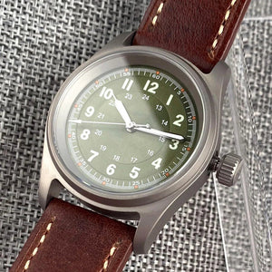39mm Titanium Pilot Watch Tandorio TD143B NH35A PT5000 Automatic Sapphire 20ATM 63.7g Vintage - Tandorio Watches
