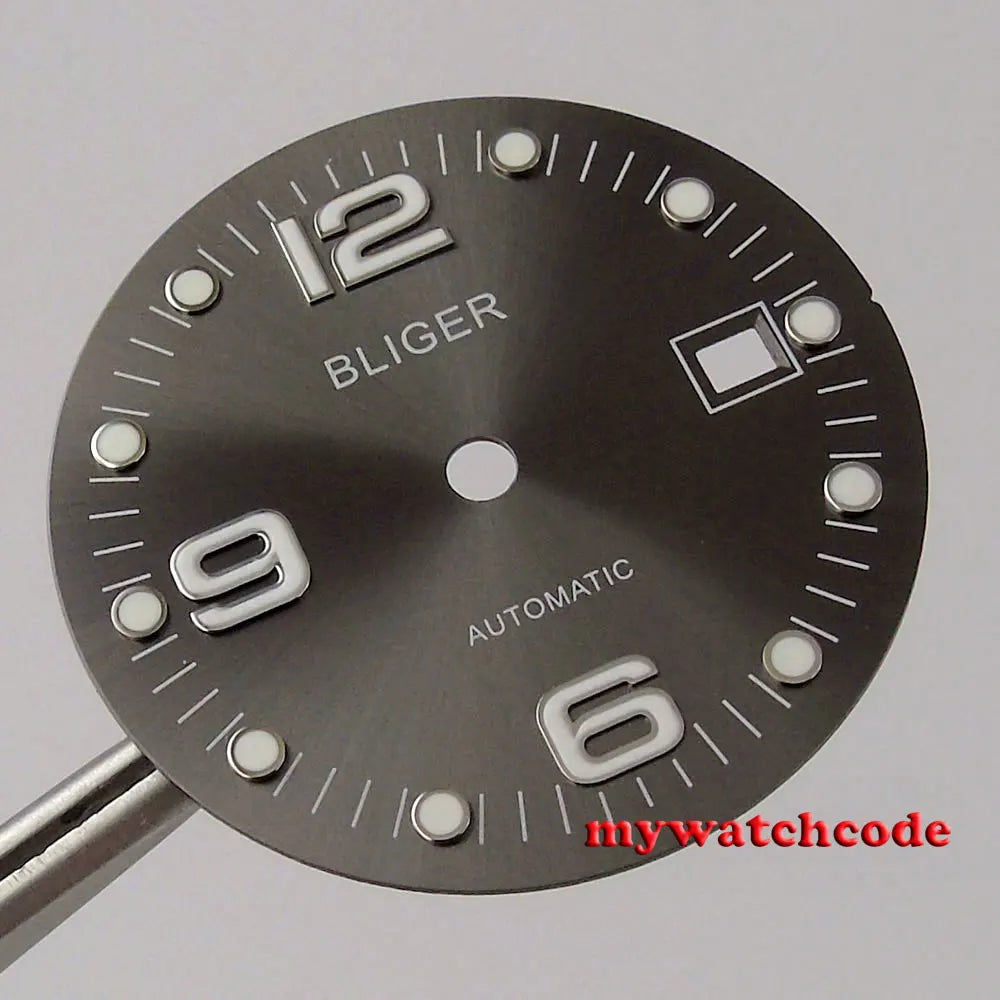 31.5 mm grey/white/blue/green/black watch dial date window fit for ETA 2824 2836,Miyota 8215 automatic movement men watch