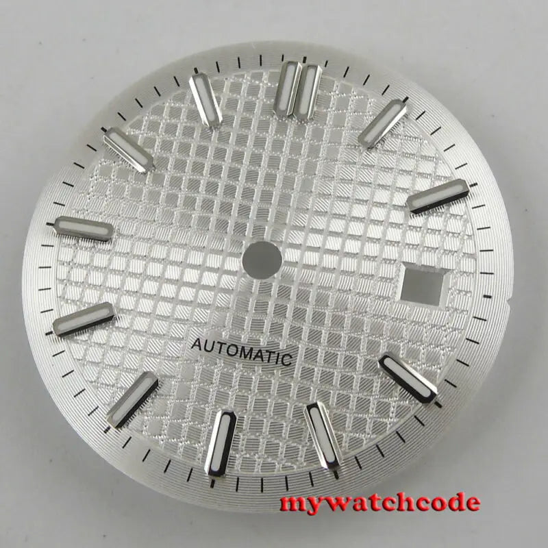 31mm Sterile Grid Black Watch Dial fit E TA 2824 2836 DG mingzhu 2813 8215 821a 8205 movement Mga Kapalit na Bahagi