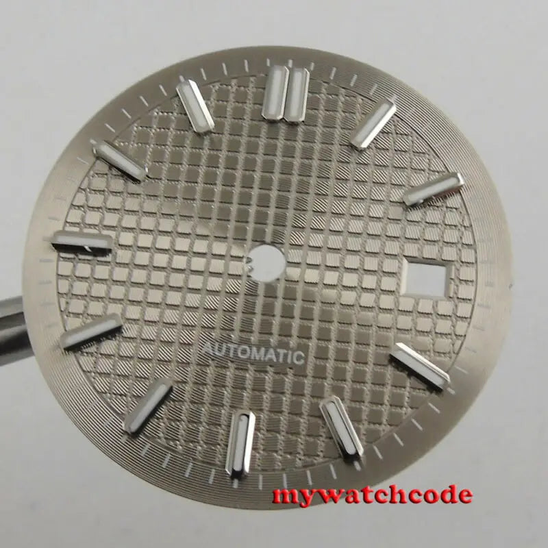 31mm Sterile Grid Black Watch Dial fit E TA 2824 2836 DG mingzhu 2813 8215 821a 8205 movement Mga Kapalit na Bahagi
