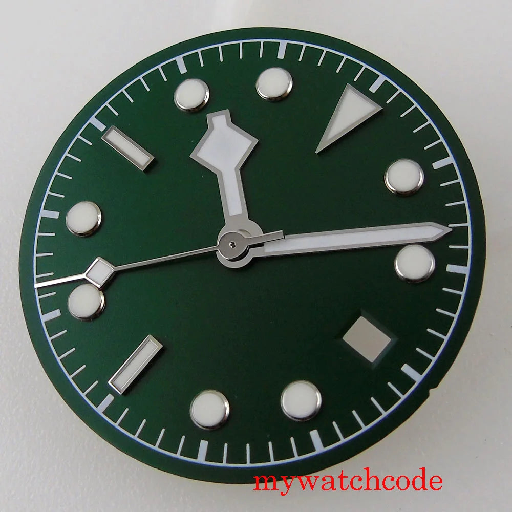 30.5mm Black Blue Green Watch Dial For NH35A MIYOTA 8215 821A 8205 Mingzhu 2813 Movement With Date Window Wristwatch Replacement