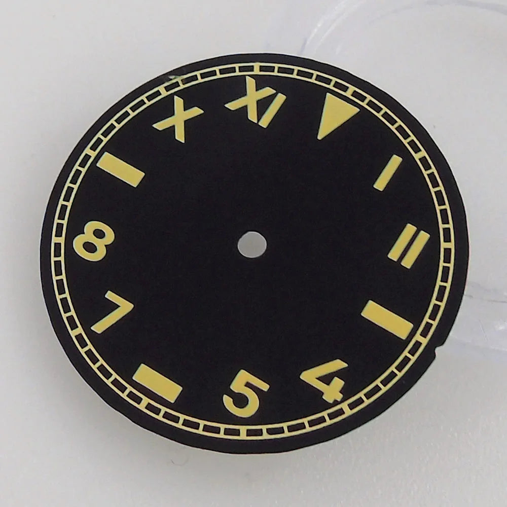 For NH35 NH36 MIYOTA 82 Series ETA 2836 2824 Automatic Movement 29MM California Black Super Luminous Watch Dial Face Hands Set