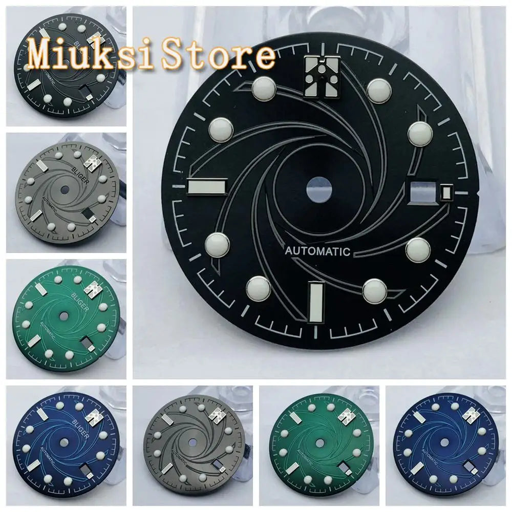 31mm blue/green/black/gray sterile dial for ETA 2836/2824,Mingzhu DG2813/3804,Sea gull1612,Miyota 82 series movement