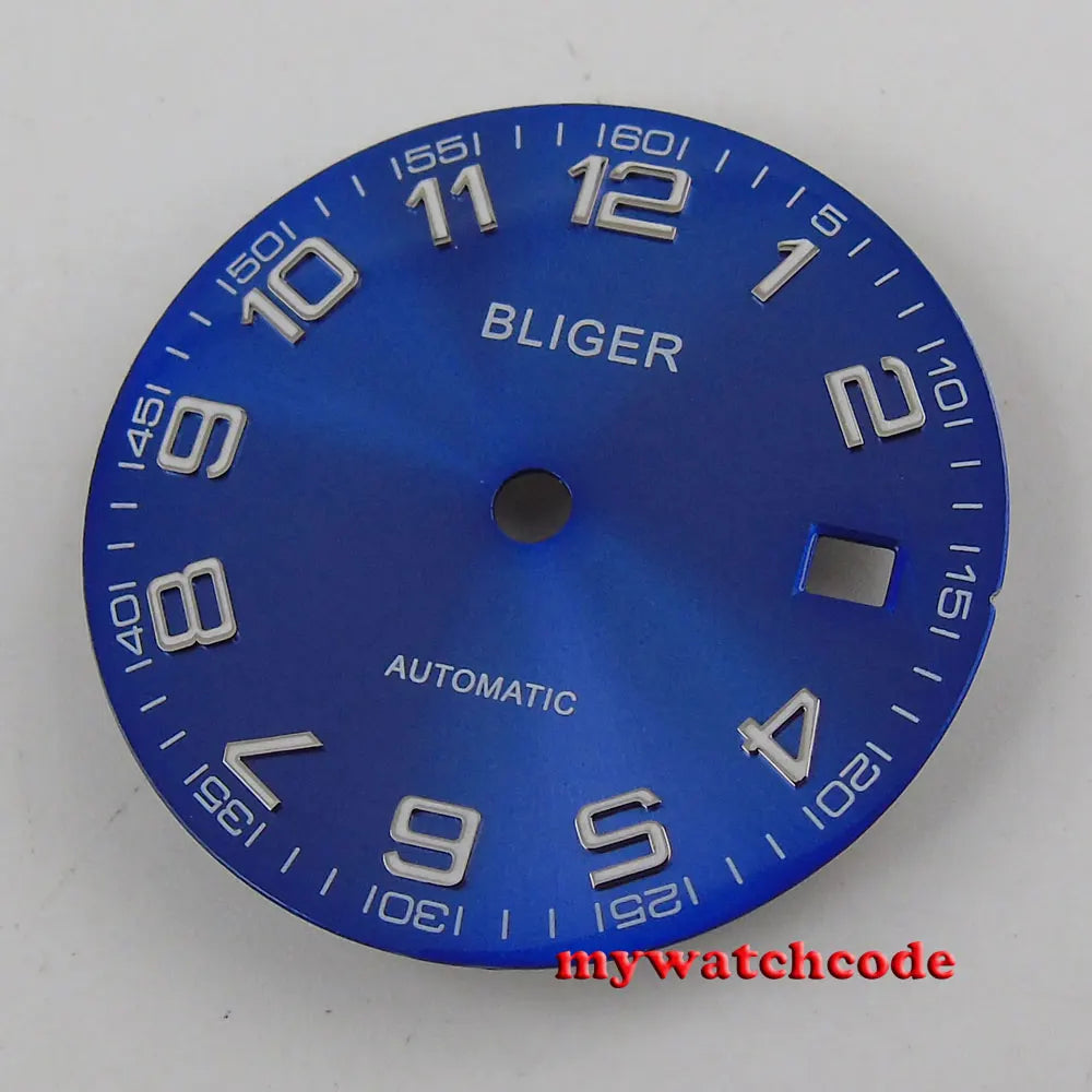 29.2mm silver/black/blue wtach dial date window fit for Miyota 8215/Mingzhu 2813 automatic movement men's watch