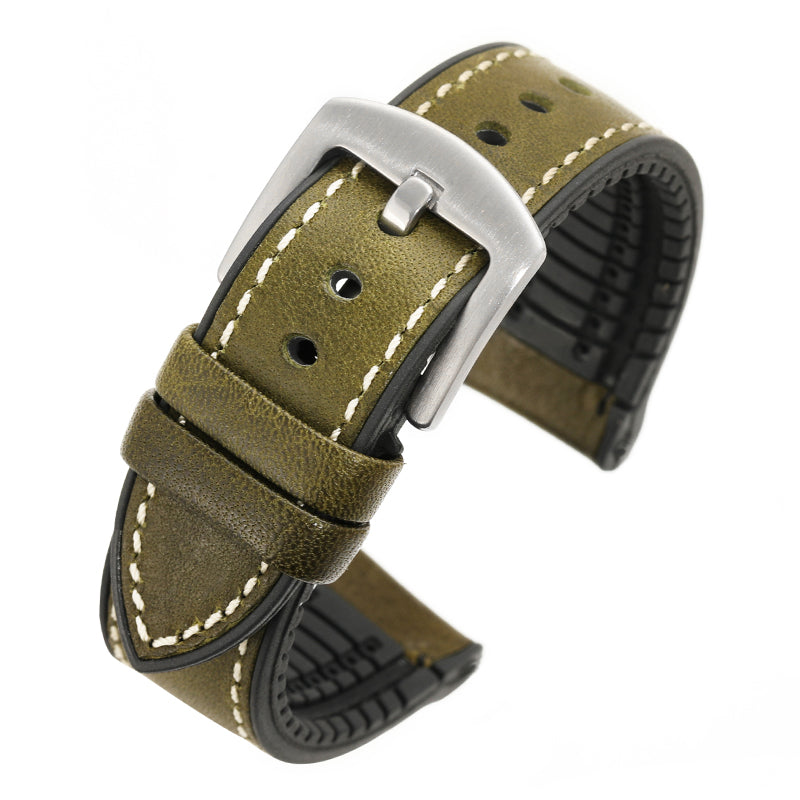 Premium Quality Leather-Fluorine Watch Bands Vintage Strap 20mm 22mm