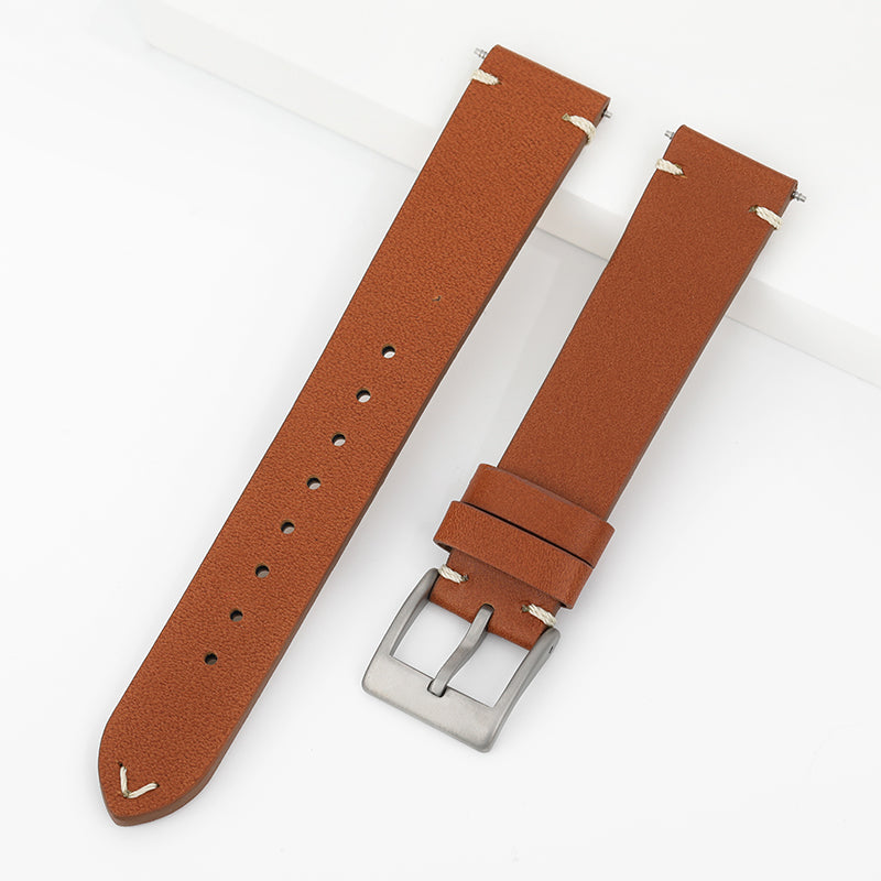 Brown Genuine Leather Watch Strap