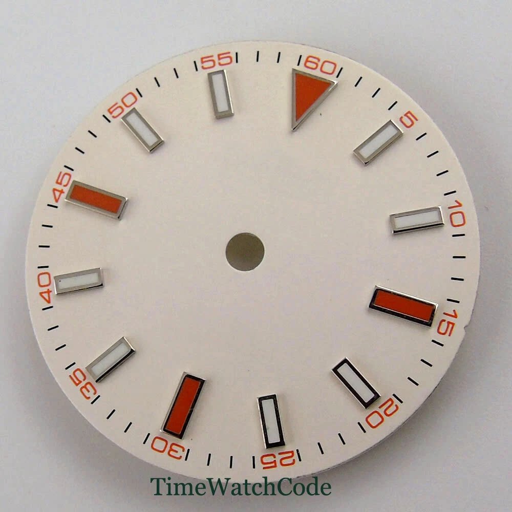 Sterile 29mm Watch Dial ETA2824 PT5000 NH35 Calendar Window Accessories Green Luminous 60 number