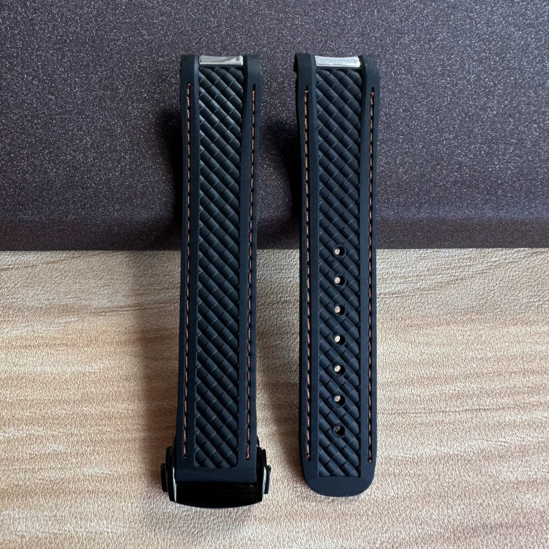 20mm High Quality Rubber Band Seamaster 150/300 Strap AT150 Gold Pin Captain Bumblebee Diver band