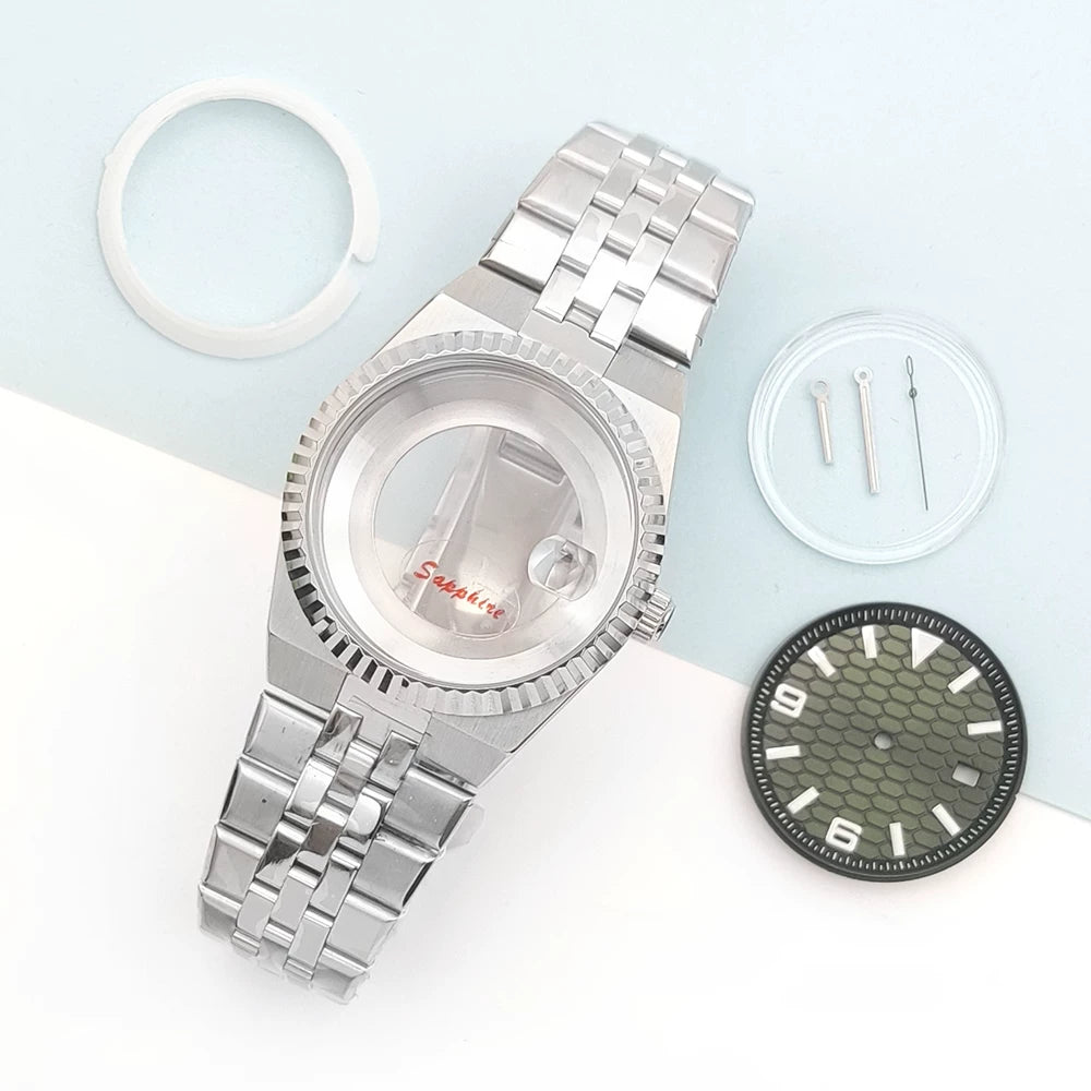 40MM Land-Dweller MOD Set watch case+ Dial Hands for NH35/36 movement sapphire glass 5ATM