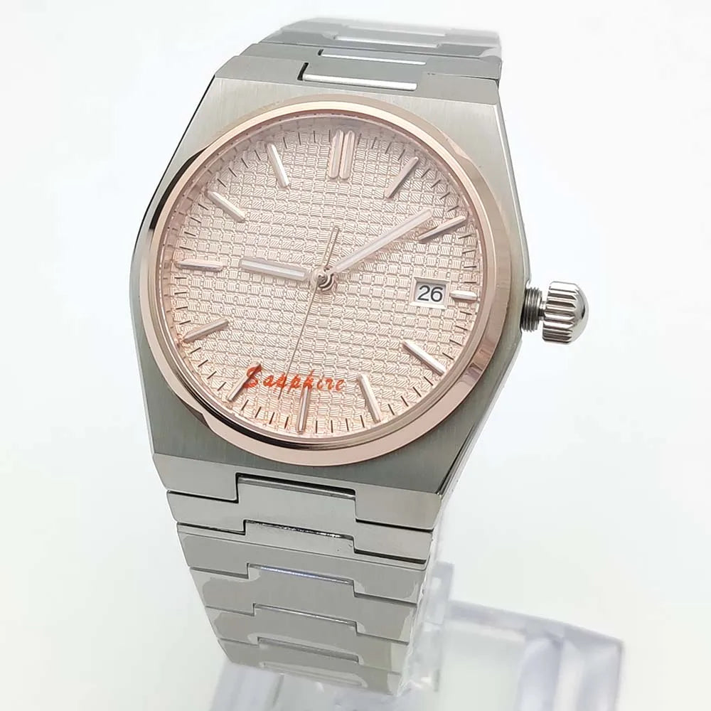 PRX Super Player 40mm Business watch Japan NH35 AUTOMATIC Waffle sapphire 10bar Glass back