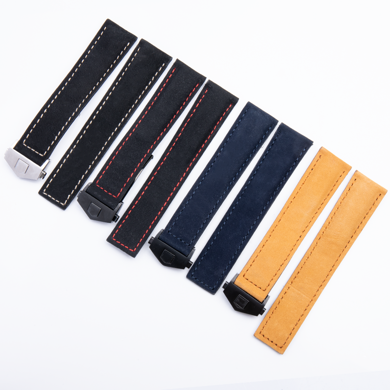 Premium 20mm matte suede leather watch strap For BIG NAMES