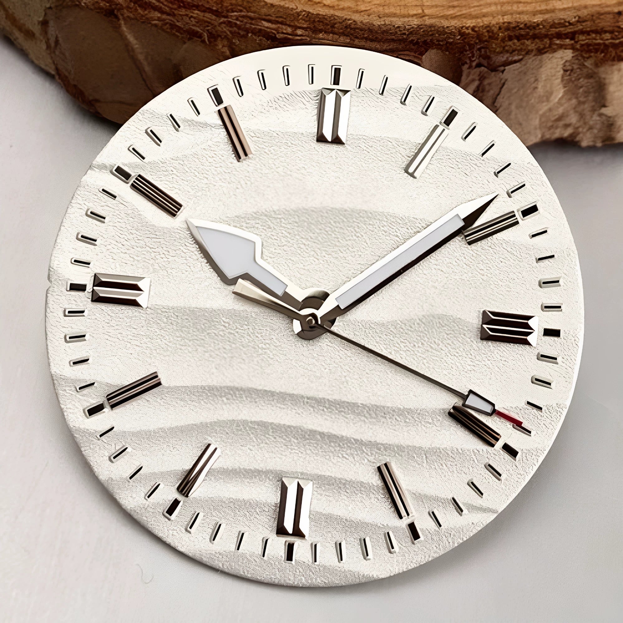 San dune Dial Double bar no date window Nologo 29mm Sand Dune Watch Dial Plate for NH35 NH36 ETA2824 PT5000 ST2130 Silver Hand no date Watch Parts for Diver Watch Mod