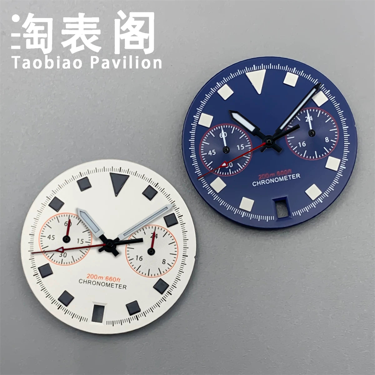 30Mm quartz vk64 dial multi-function chronograph dial snowflake hands 6 o'clock calendar green lume