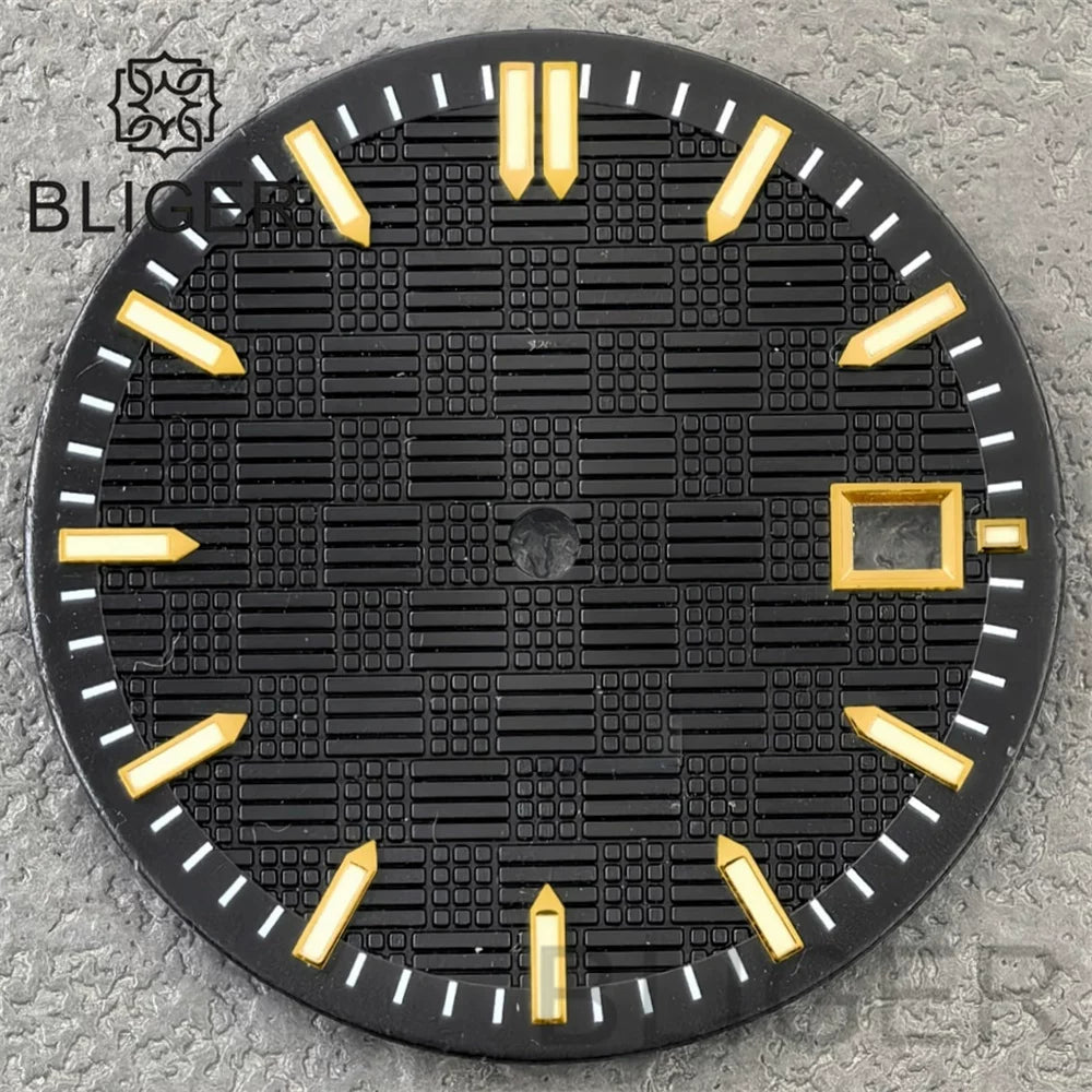 31mm Sterile Dial logo-free green luminous dial for NH35 movement 3 o'clock date