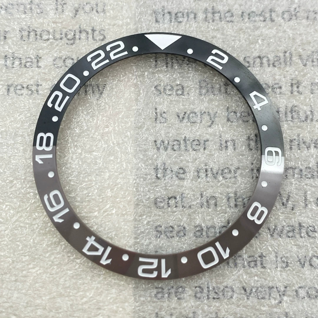 GMT Bezel Insert aluminum bezel 38mm x 30.6mm for GMT MASTER etc case pepsi