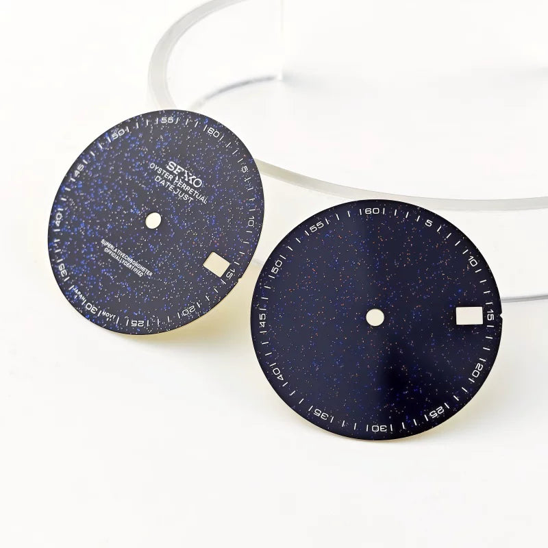 NH35 Starry dial enamel surface blue gold sand NH36/4R35 mechanical watch watch accessories size 28.5mm