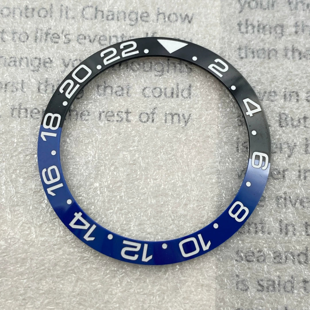 GMT Bezel Insert aluminum bezel 38mm x 30.6mm for GMT MASTER etc case pepsi