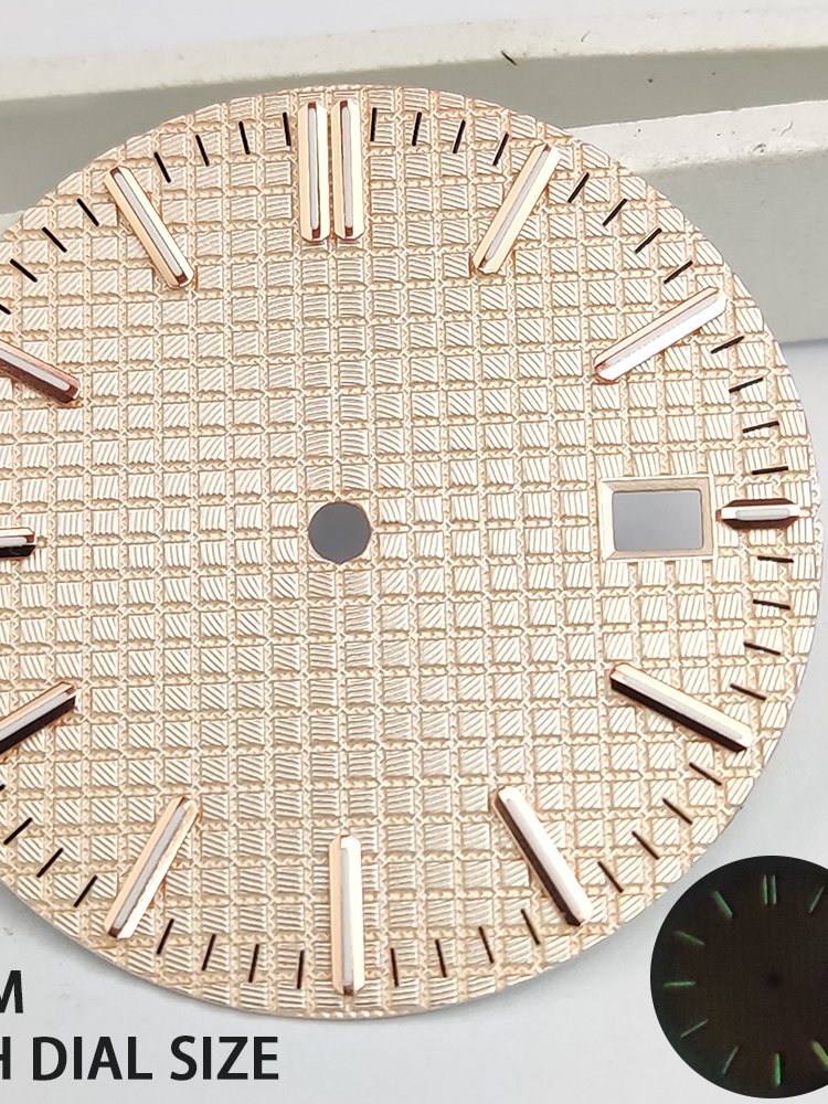 New 31.8MM Oak Watch Dial Luminous Suitable for NH35A Movement Rose Gold Modified Accessories prx
