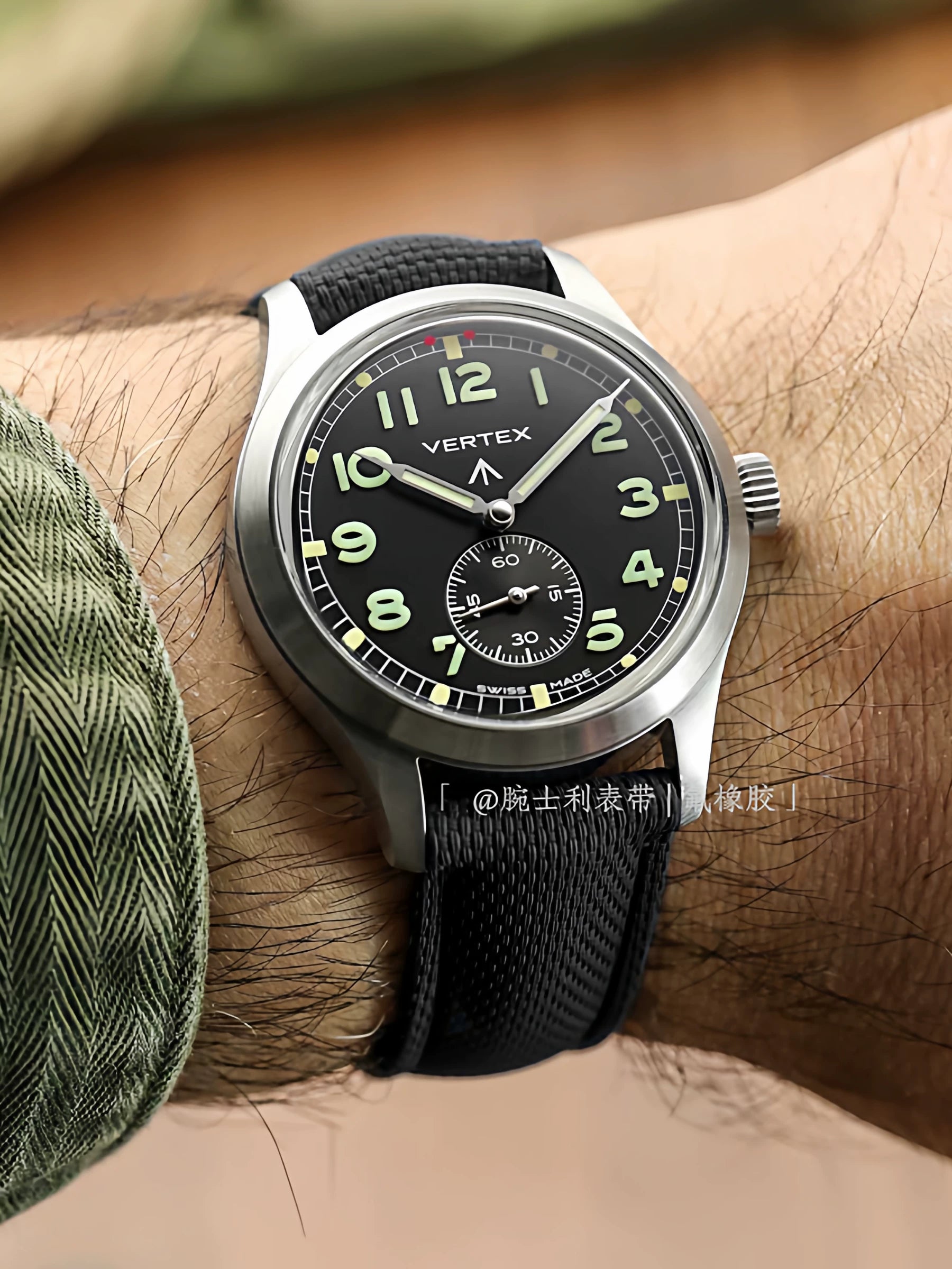 FKM Watch Strap 19/21/23/24mm Rubber band waterproof for Diver Pilot Texture Fluorine