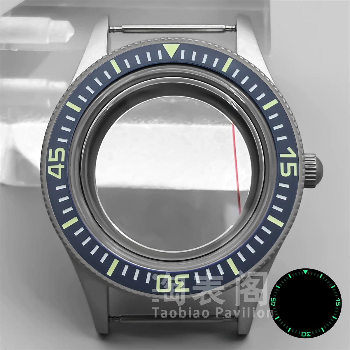 40MM titanium-coated Fifty Fathoms Watch Case Luminous Bezel Domed Sapphire for NH35 36 ETA2824 PT5000 movement 10Bar