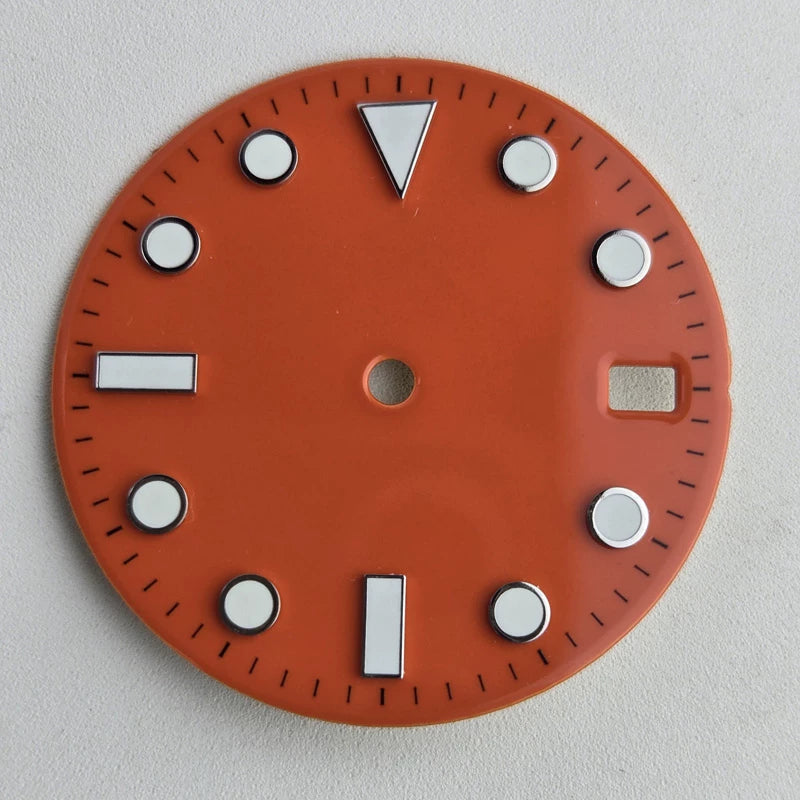 Enamel Dial Sub style 28.5MM Watch Accessories Full Sterile for NH35/36 Movement Blue Lume