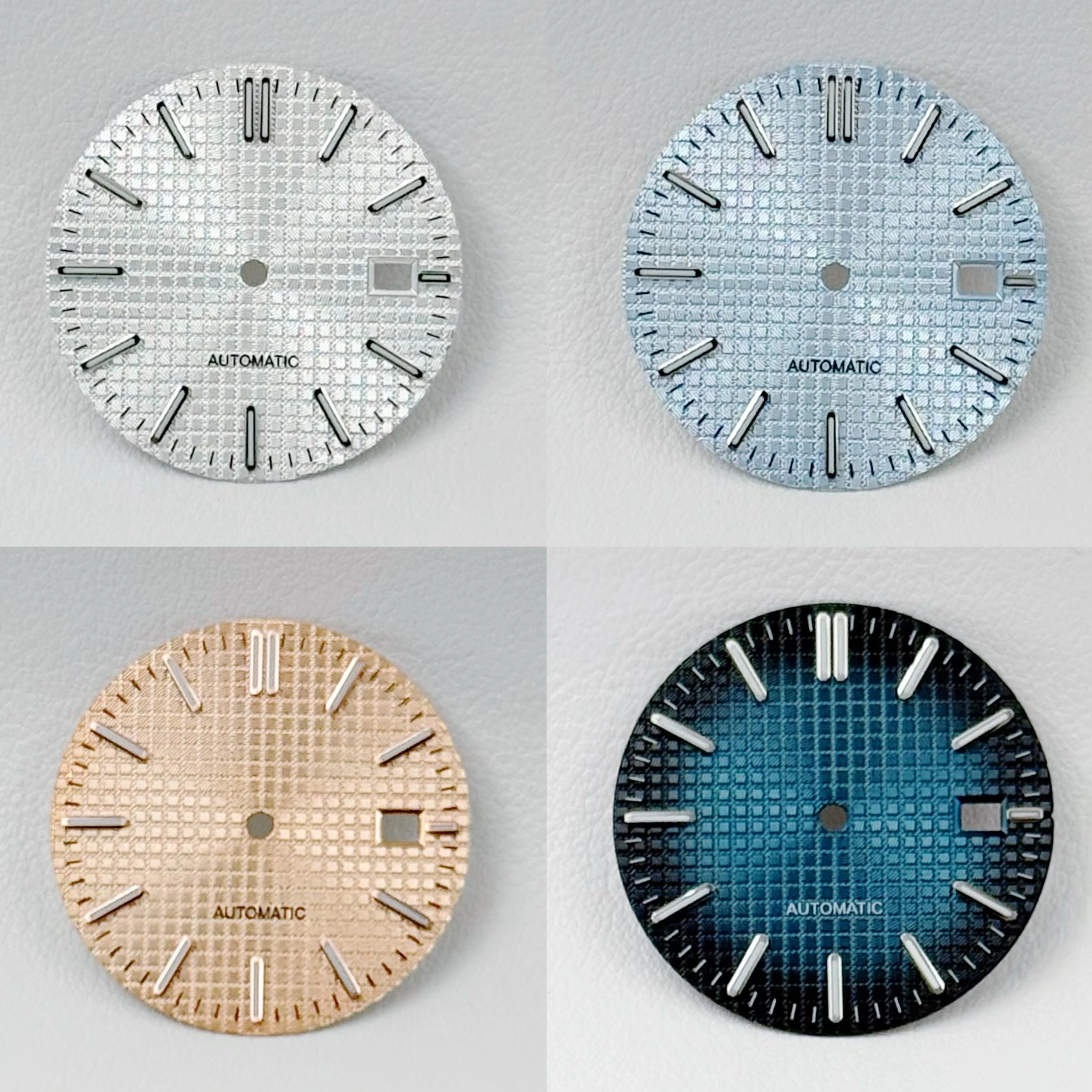 Sterile 31.8MM Waffle dial For nh35 movement green luminous Royal oak Prx watch accessories