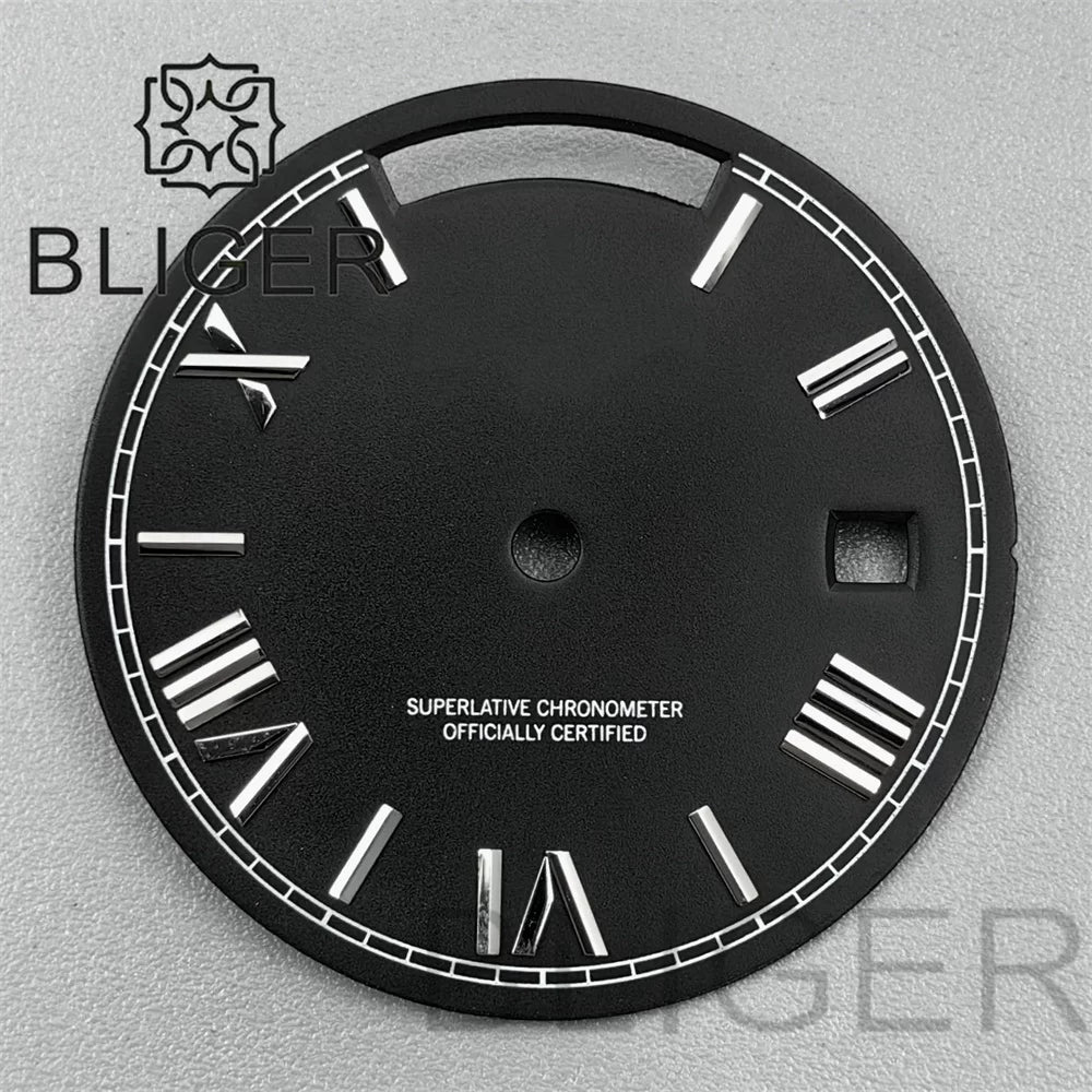 29MM Miyota 8285 Dial Roman numeral Sunburst dual calendar scale dial modified