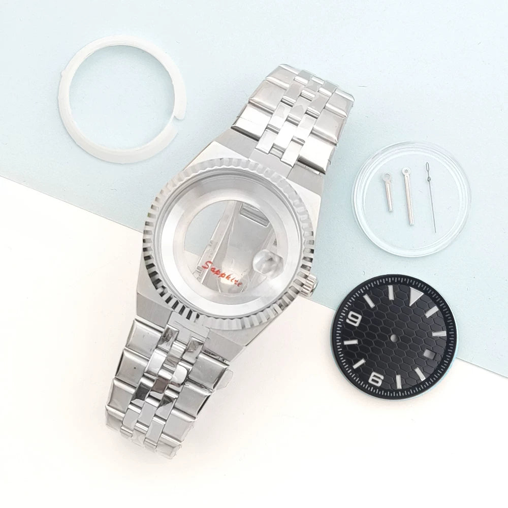 40MM Land-Dweller MOD Set watch case+ Dial Hands for NH35/36 movement sapphire glass 5ATM