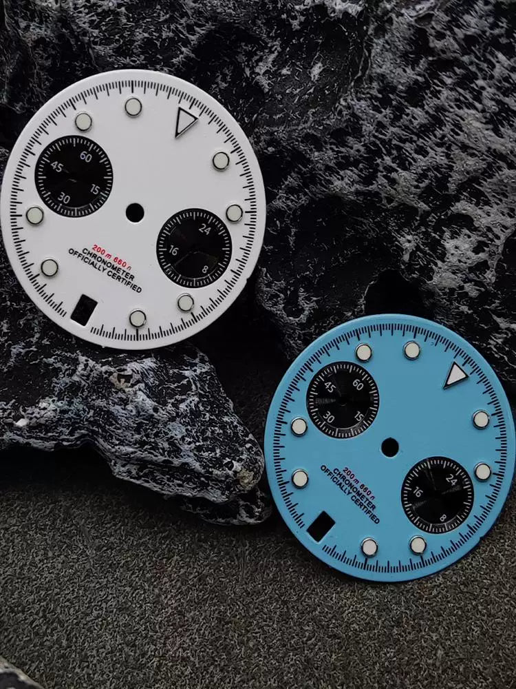 29.5MM Dial for VK64 movement luminous Chronograph quartz 2 eyes modification accessories