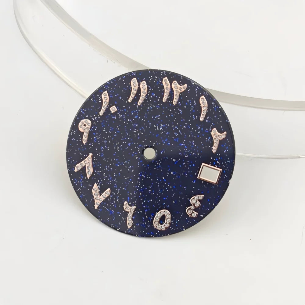 NH35 Starry dial enamel surface blue gold sand NH36/4R35 mechanical watch watch accessories size 28.5mm