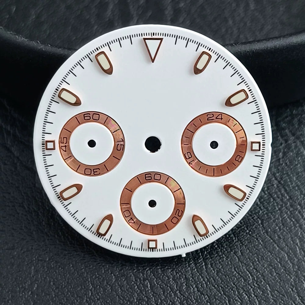 29Mm VK63 Dial luminous suitable for multi-function quartz movement Chronograph and supports customized logo.