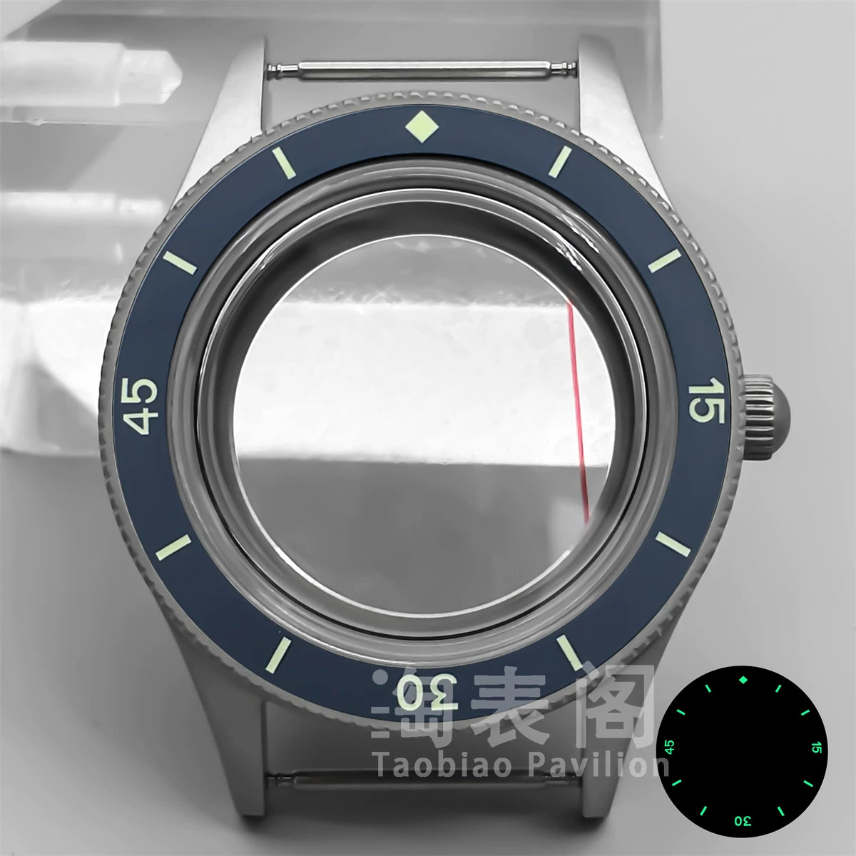 40MM titanium-coated Fifty Fathoms Watch Case Luminous Bezel Domed Sapphire for NH35 36 ETA2824 PT5000 movement 10Bar