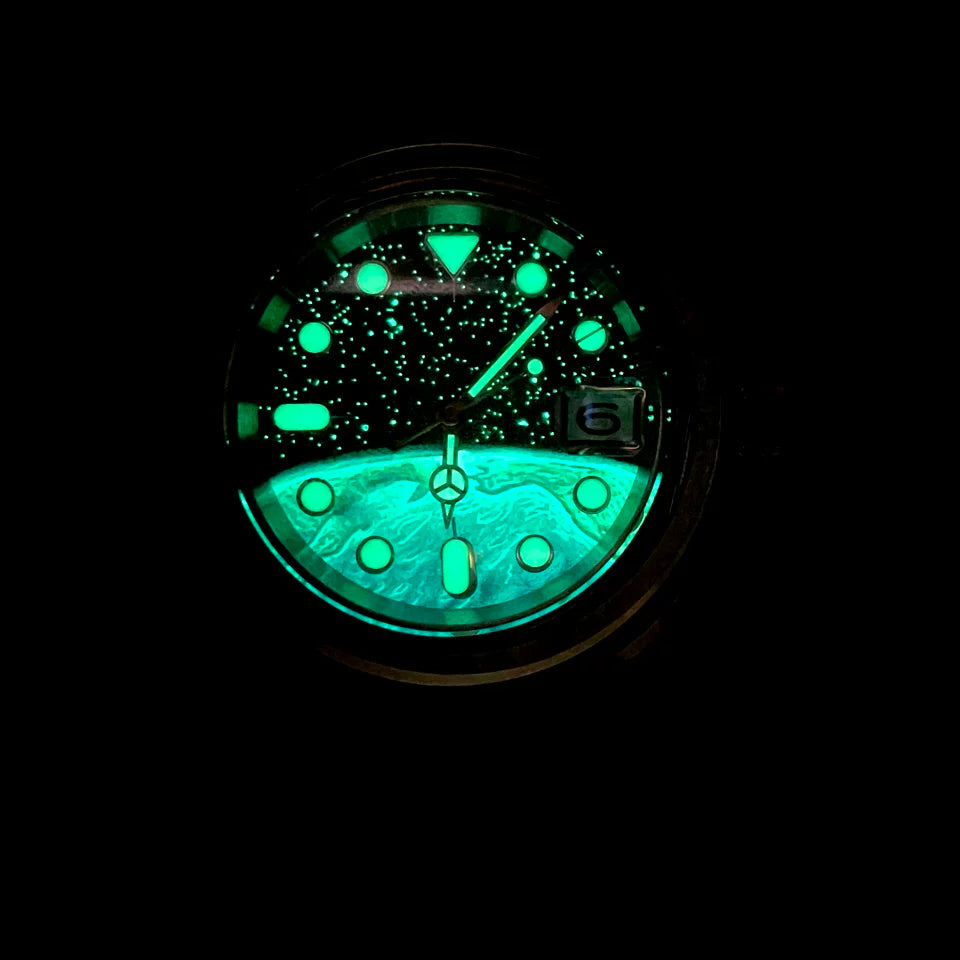 40mm NH35 SUBMARINER Diver with earth dial 10bar Sapphire Automatic Full Lume