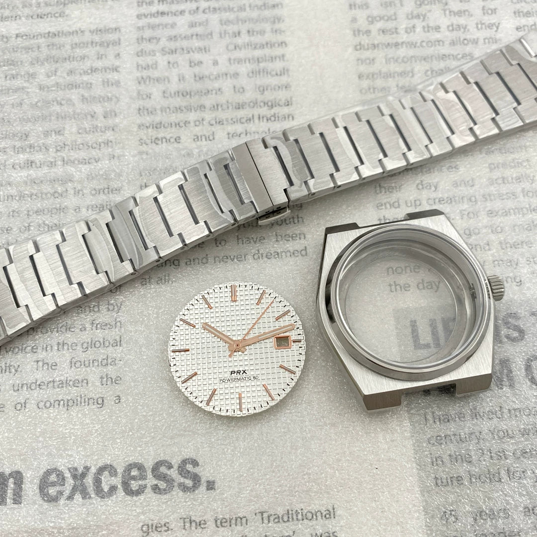 PRX Super Player Watch Case +Dial Hands 40mm NH35 Movement Sapphire GlassBack 5ATM fit 31.8mm Dial