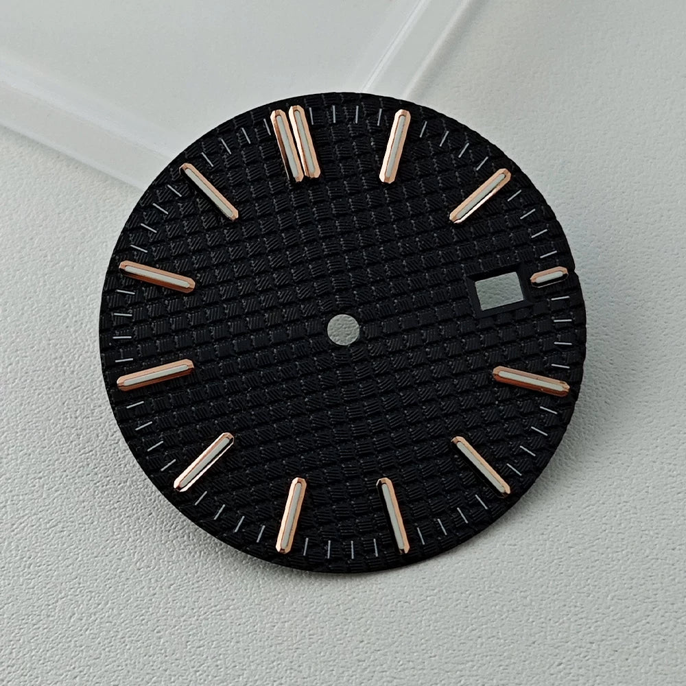 Full Sterile 31.8mm Waffle Dial green luminous dial for NH35 mechanical movement PRX Royal Oak AP etc
