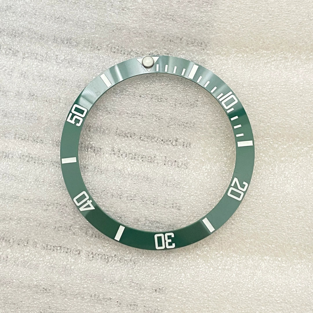 Luminous Bezel Insert 38mm x30.6mm blue-green light ceramic ring for Submariner Yachtmaster Etc