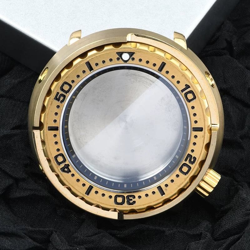 47mm Aluminum bronze tuna can Watch case suitable for TMI NH35A movement 4.2 crown