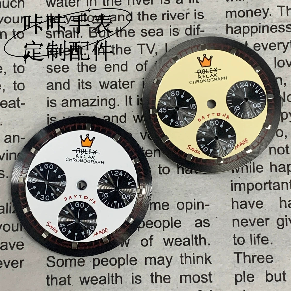 30MM VK63 Dial Who Cares Im already Late theme enamel no lume