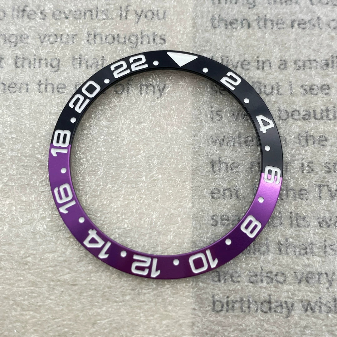 GMT Bezel Insert aluminum bezel 38mm x 30.6mm for GMT MASTER etc case pepsi
