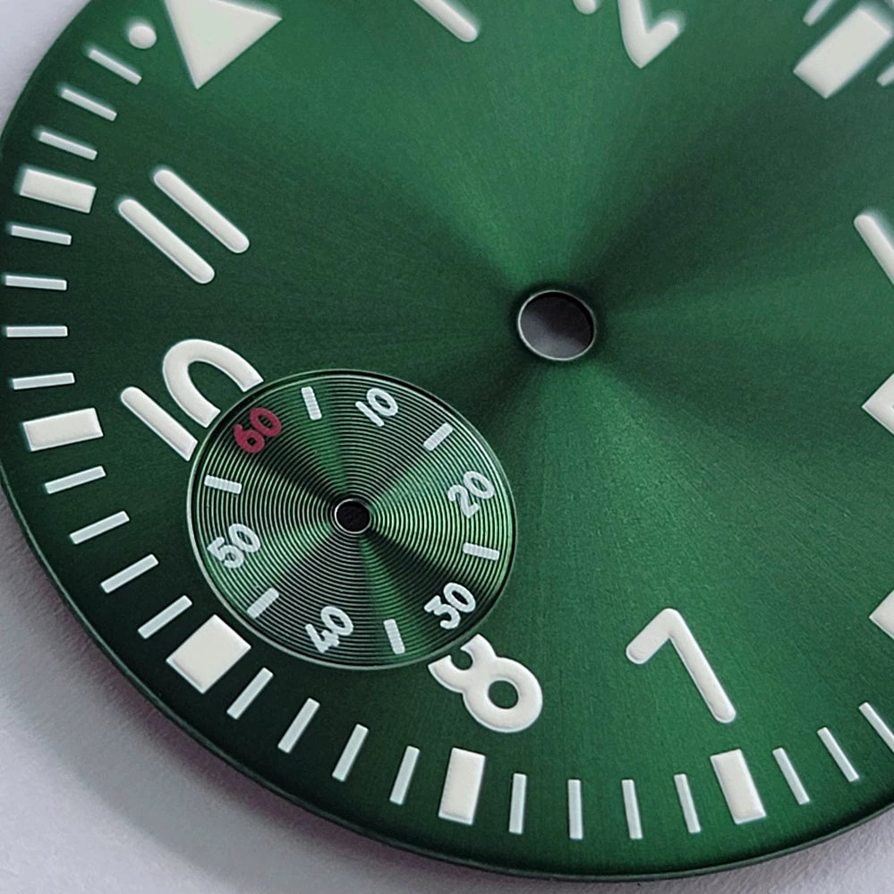 39mm Dial For 6497 6498 substitute large pilot dial Sterile green luminous